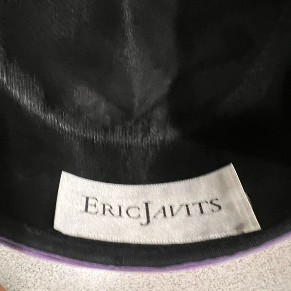 Eric Javits Vtg Pillbox Hat Fascinator Purple Pleats Velvet 80s Easter Statement - Picture 9 of 9